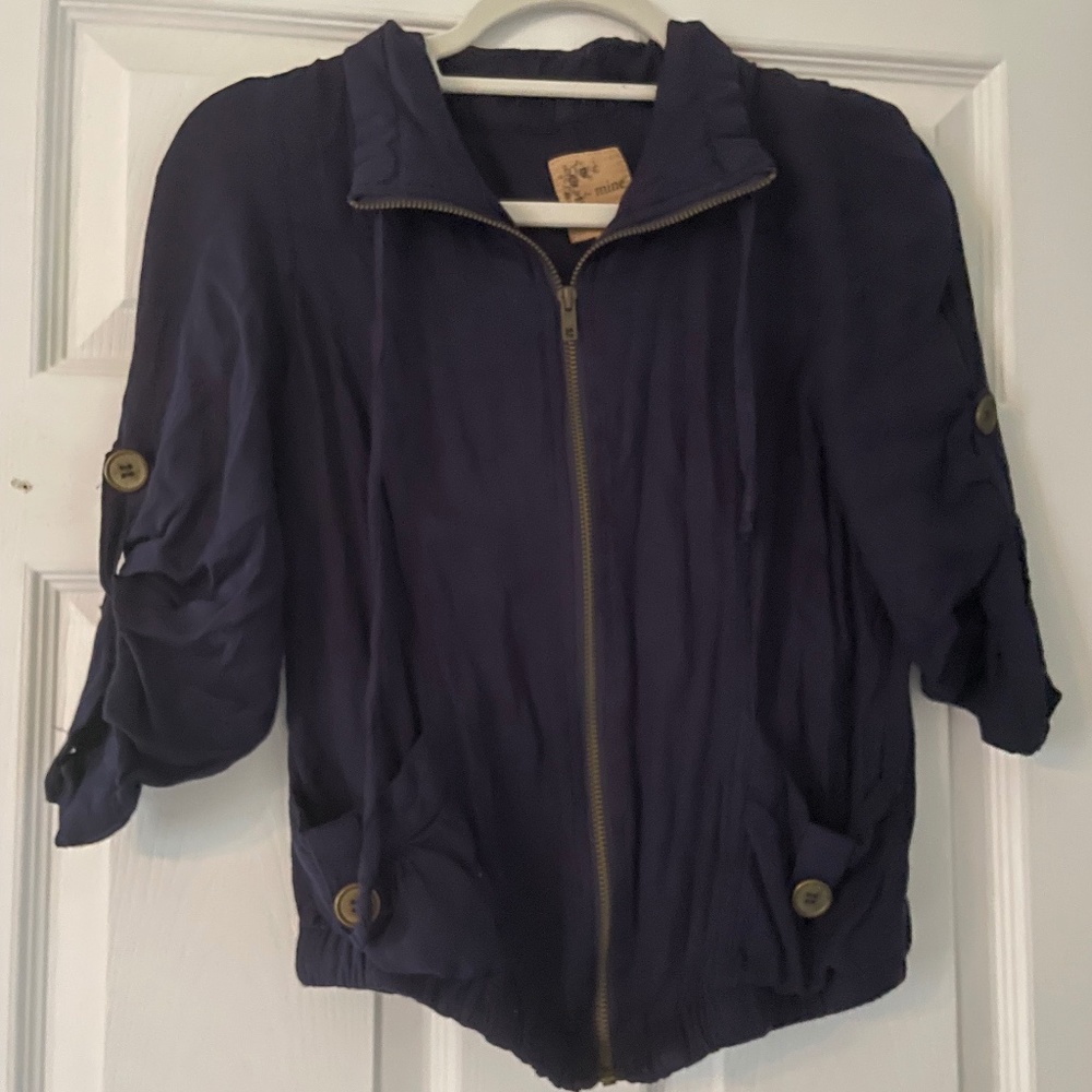 Navy lightweight zip jacket (size large for girls - not women)